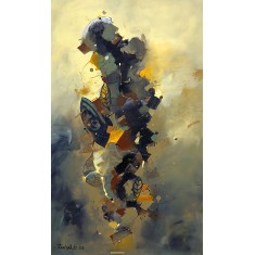 Zohaib Rind, 24 x 42 Inch, Acrylic on Canvas, Calligraphy Painting, AC-ZR-356